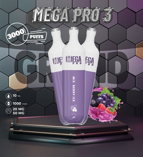 Mega Pro 3 Mix Berry Ice 3000 Puffs